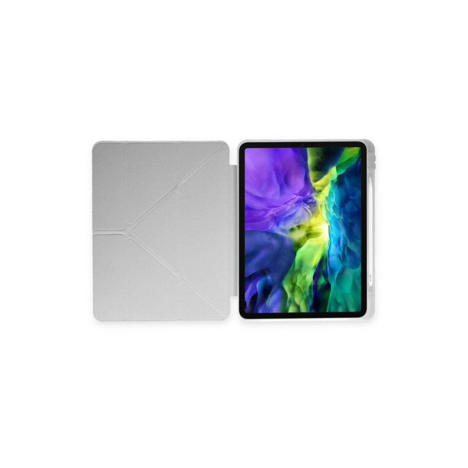 İpad Air 4 10.9 Kılıf Kalemlikli Mars Tablet Kılıfı - Gri