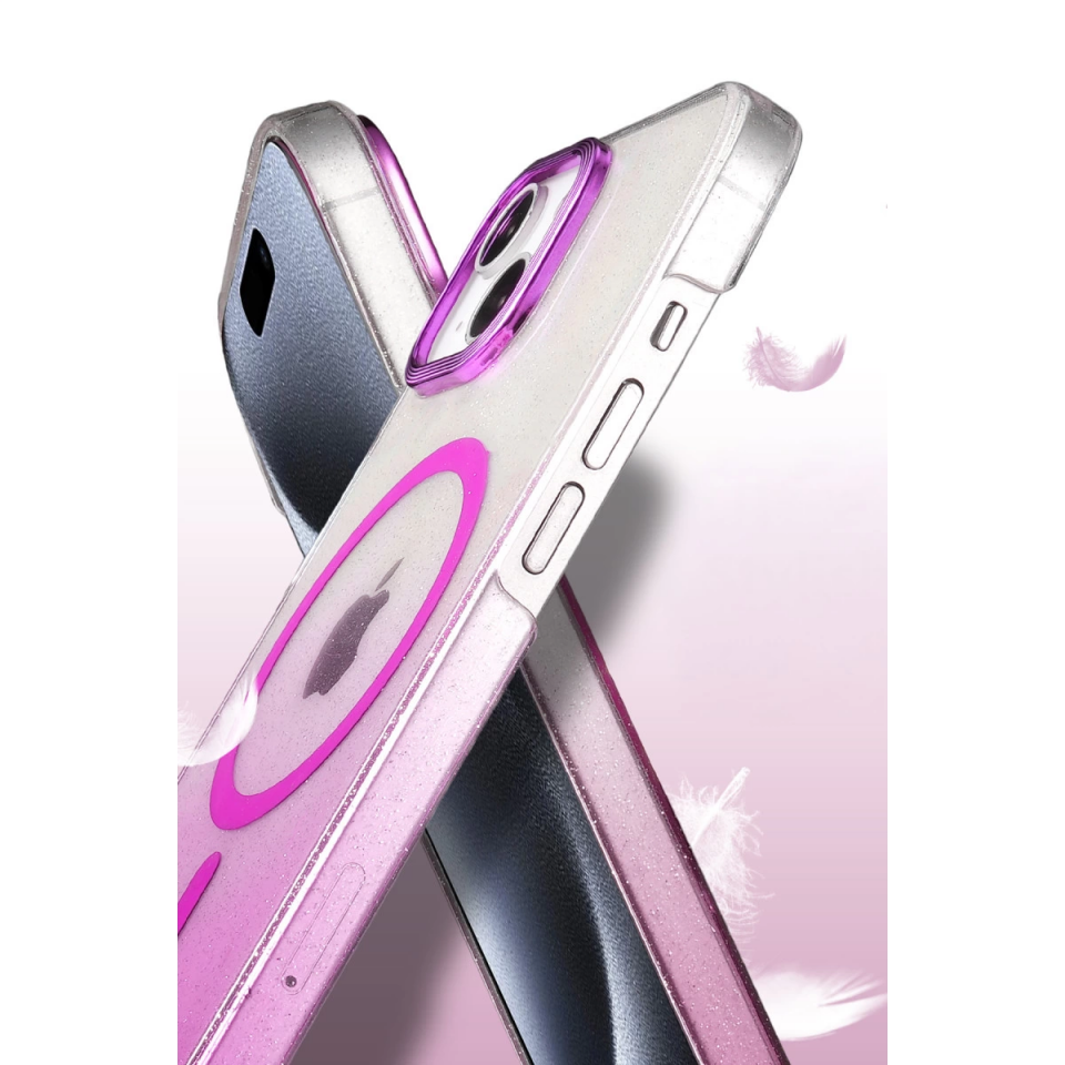 İphone 15 Plus Glossy Magsafe Kapak - Mavi