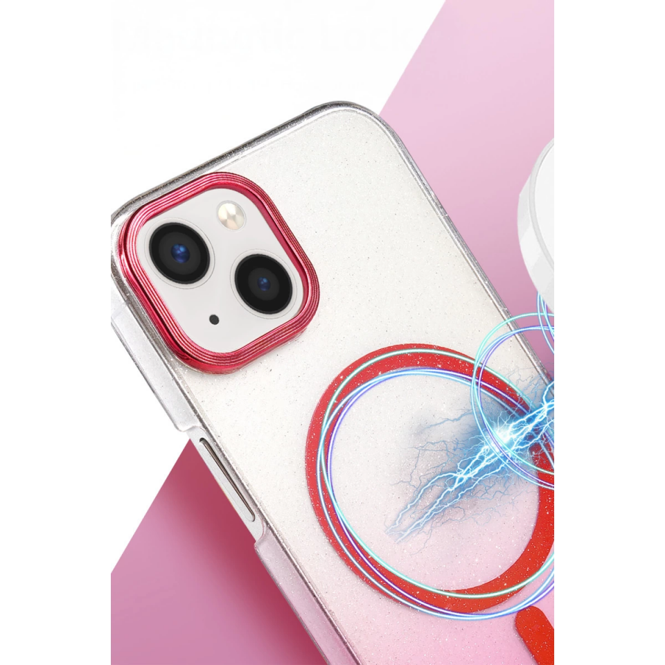 İphone 15 Plus Glossy Magsafe Kapak - Pembe