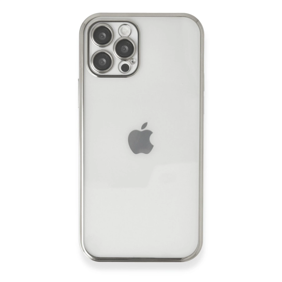 İphone 12 Pro Max Kılıf Razer Lensli Silikon - Gümüş