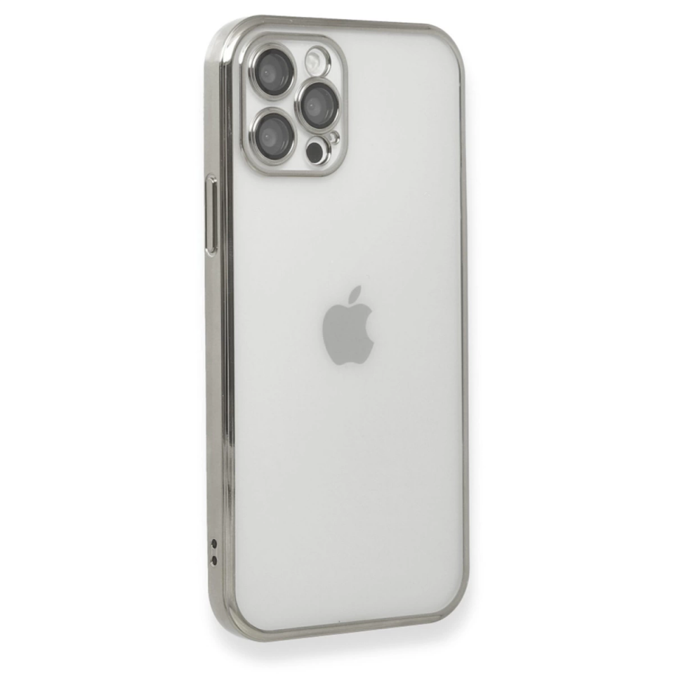 İphone 12 Pro Max Kılıf Razer Lensli Silikon - Gümüş