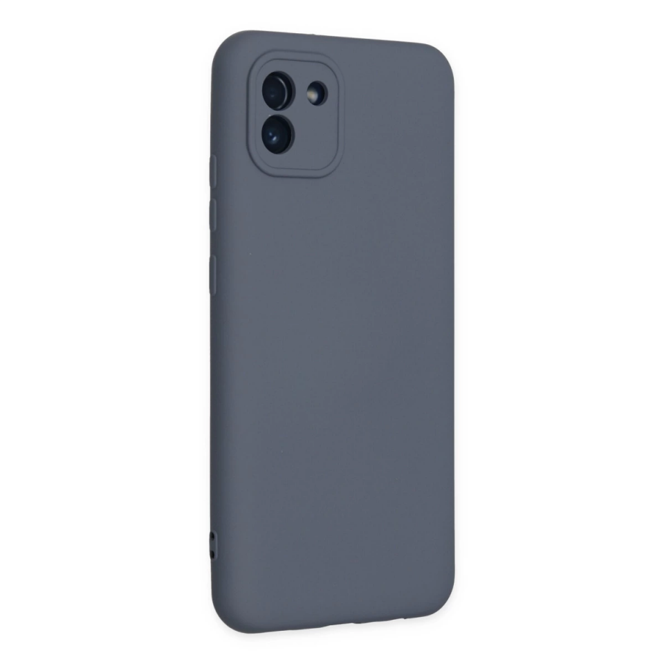 Samsung Galaxy A03 Kılıf Nano İçi Kadife Silikon - Gri
