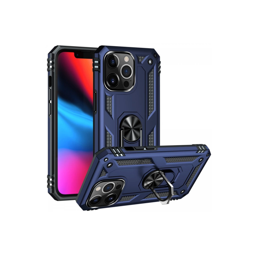 İphone 13 Pro Kılıf Sofya Yüzüklü Silikon Kapak - Lacivert