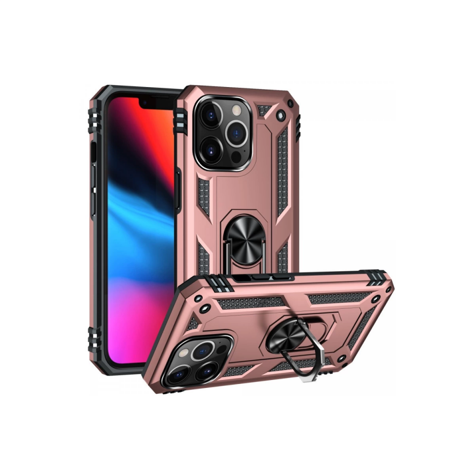 İphone 13 Pro Kılıf Sofya Yüzüklü Silikon Kapak - Rose