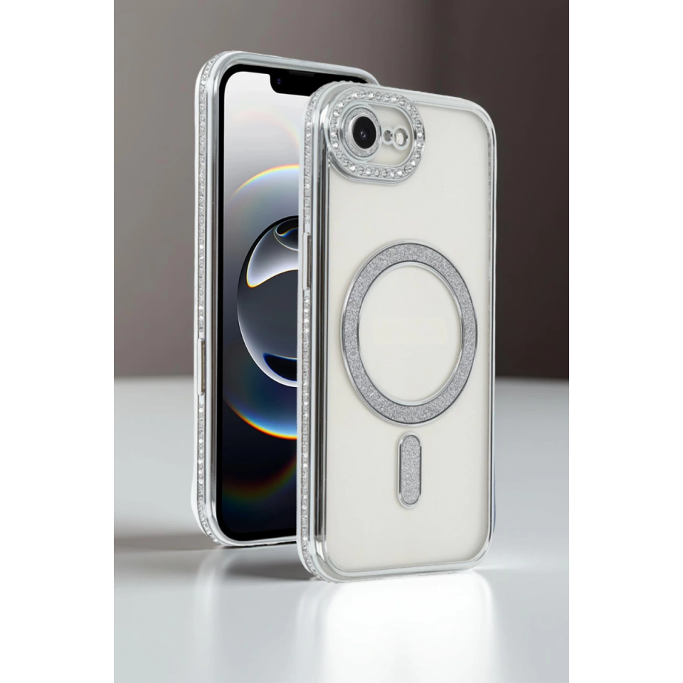 İphone 16e Joke Simli Magneticsafe Kılıf - Pembe