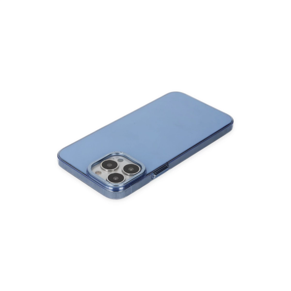 İphone 14 Pro Kılıf Anka Pc Sert Metal Kapak - Mavi