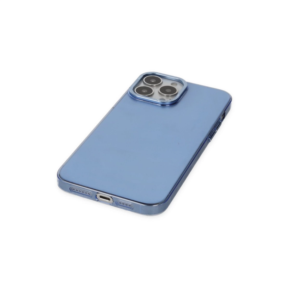 İphone 14 Pro Kılıf Anka Pc Sert Metal Kapak - Mavi