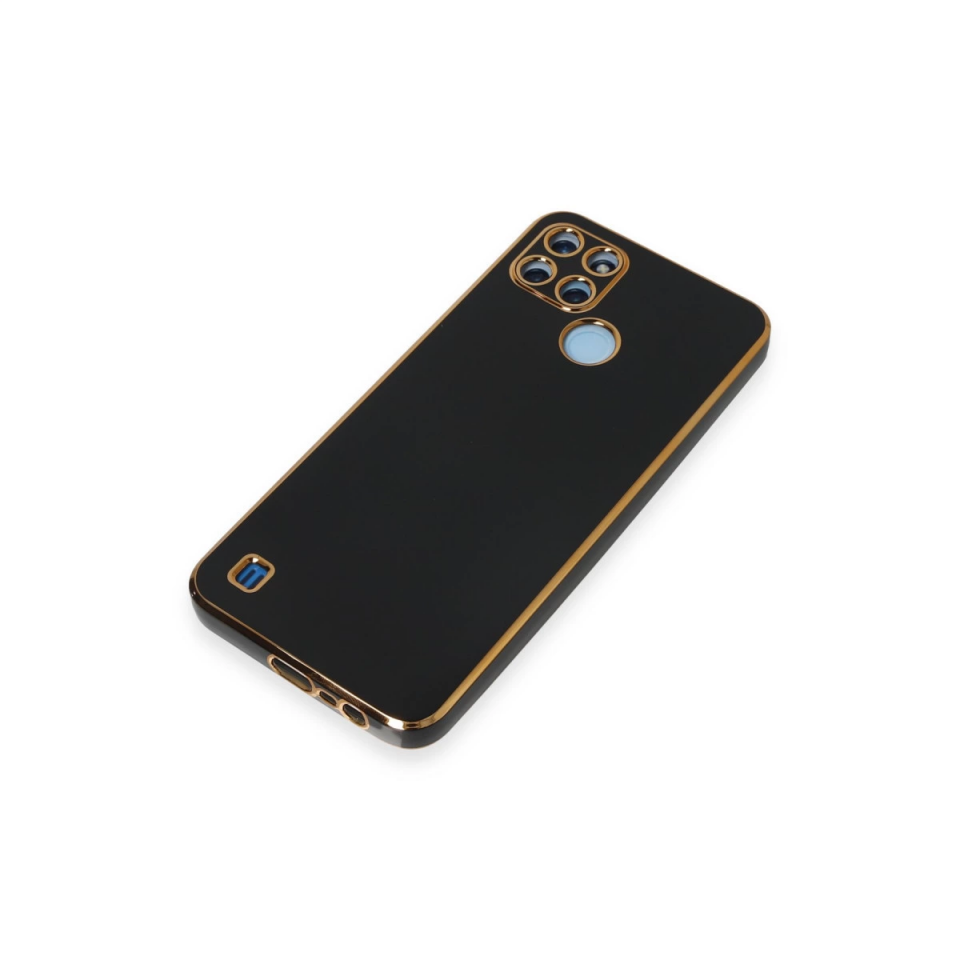 Realme C25y Kılıf Volet Silikon - Siyah