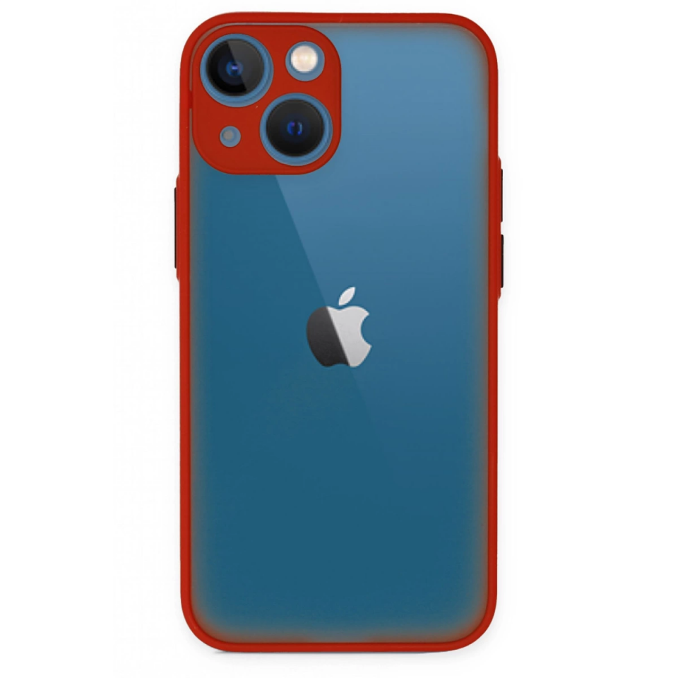 İphone 15 Kılıf Montreal Silikon Kapak - Kırmızı