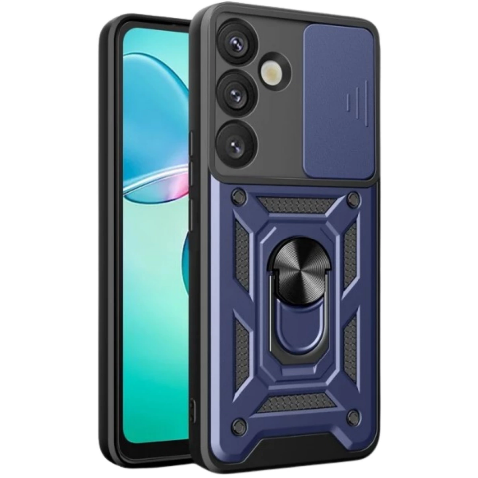 Samsung Galaxy A17 5g Pars Lens Yüzüklü Silikon - Lacivert