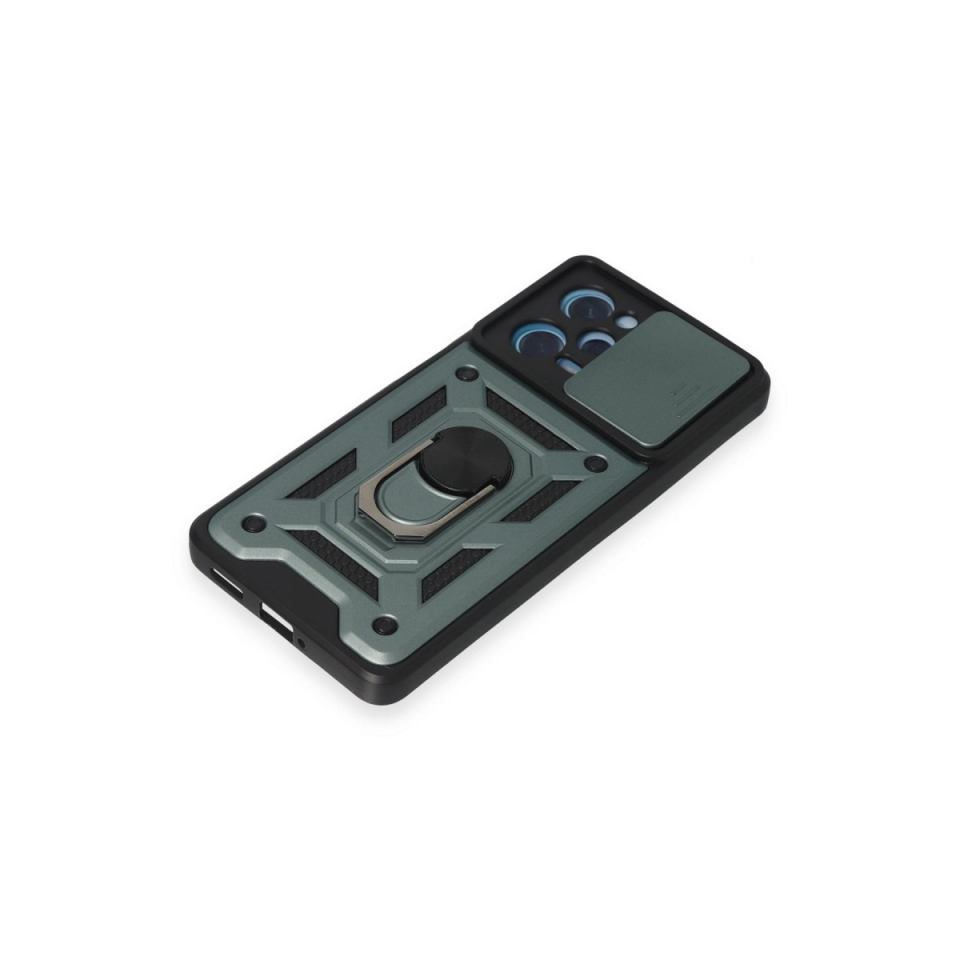 Xiaomi Redmi Note 12 Pro 5g Kılıf Pars Lens Yüzüklü Silikon - Yeşil