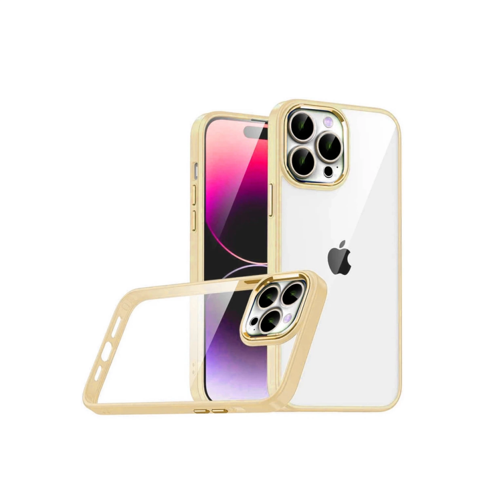 İphone 15 Pro Max Razer Lensli Silikon - Gold