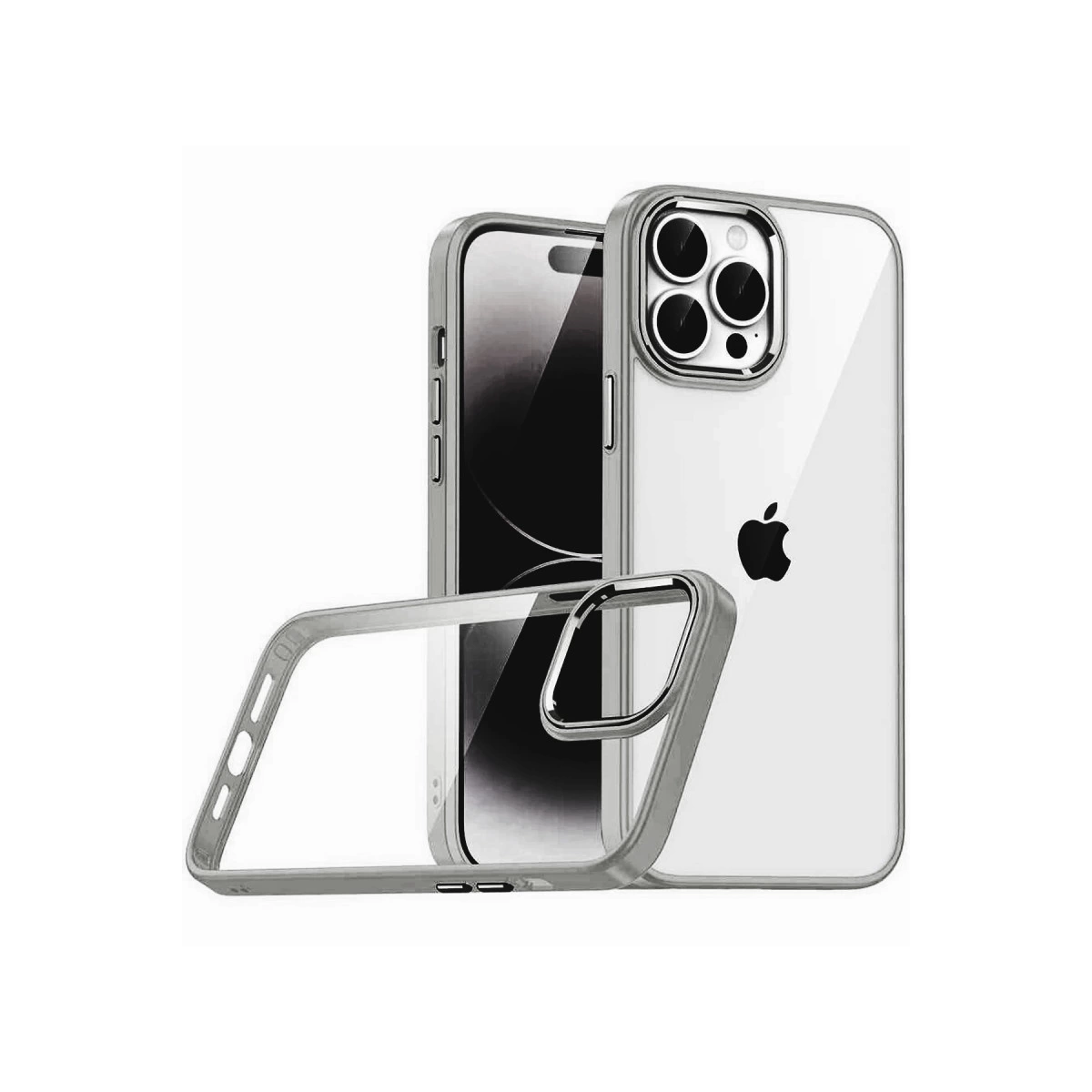 İphone 15 Pro Max Razer Lensli Silikon - Titan Gri