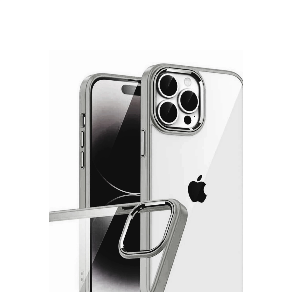İphone 15 Pro Max Razer Lensli Silikon - Titan Gri