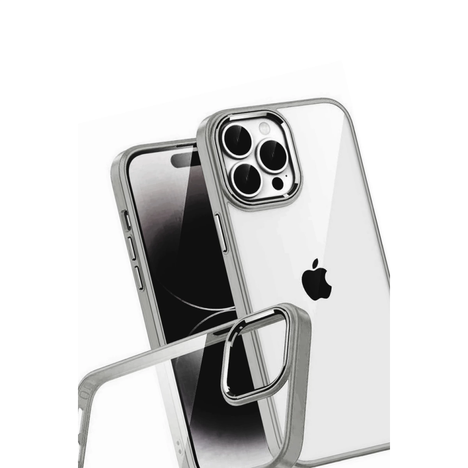 İphone 15 Pro Max Razer Lensli Silikon - Titan Gri