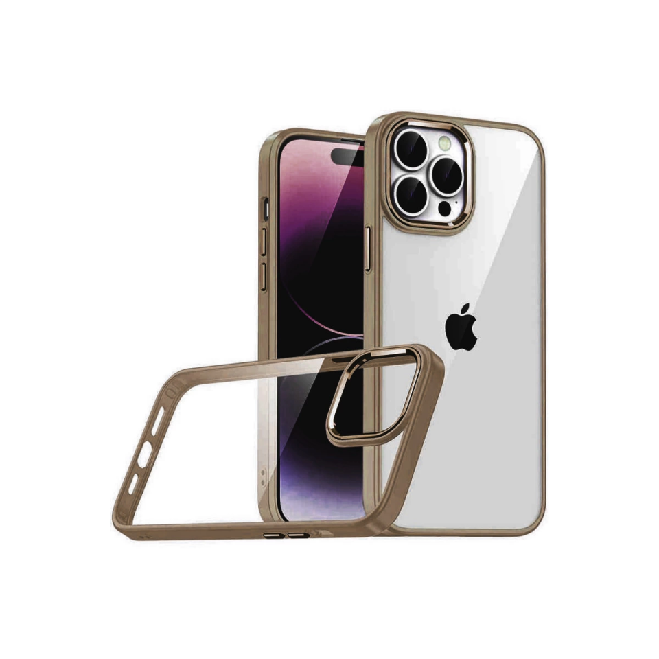 İphone 15 Pro Max Razer Lensli Silikon - Çöl Titanyum