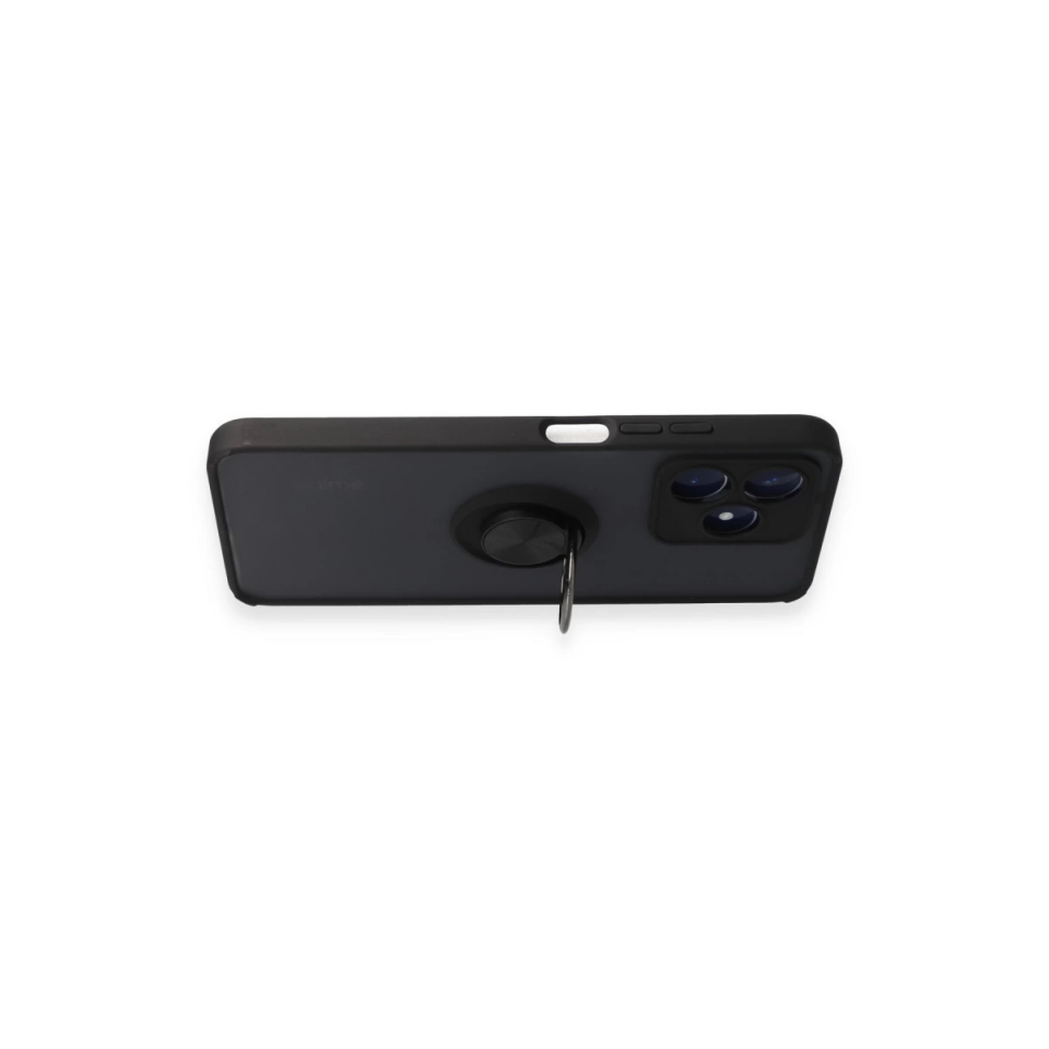 Realme C53 Kılıf Montreal Yüzüklü Silikon Kapak - Siyah