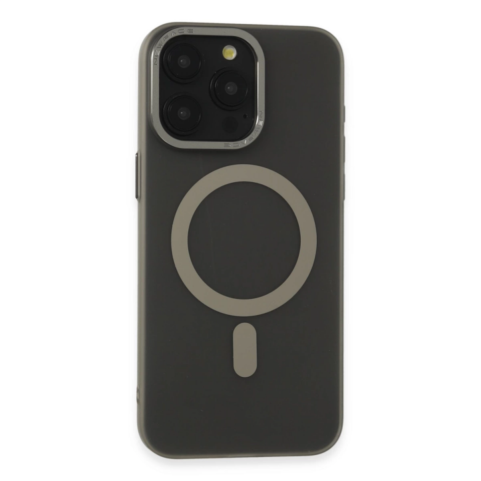 İphone 15 Pro Max Kılıf Lodos Magneticsafe Mat Kapak - Titan Gri