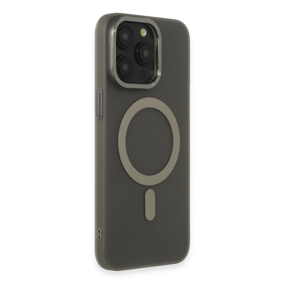 İphone 15 Pro Max Kılıf Lodos Magneticsafe Mat Kapak - Titan Gri