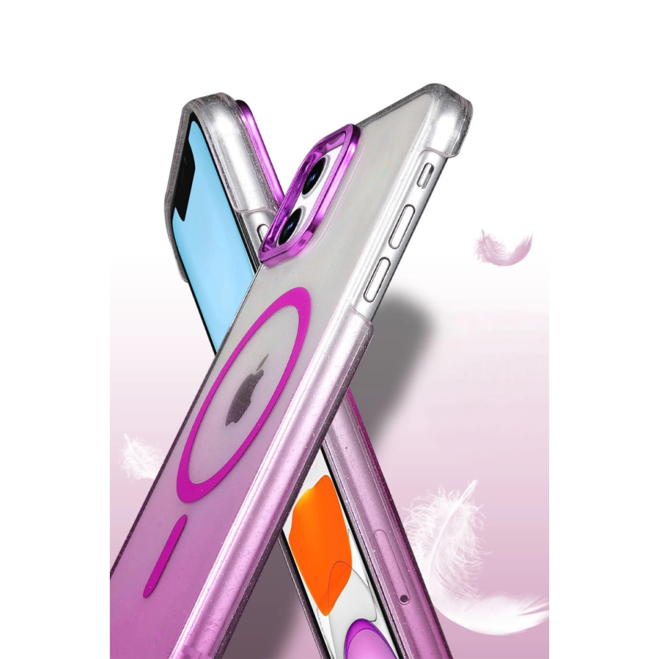 İphone 12 Glossy Magsafe Kapak - Mavi