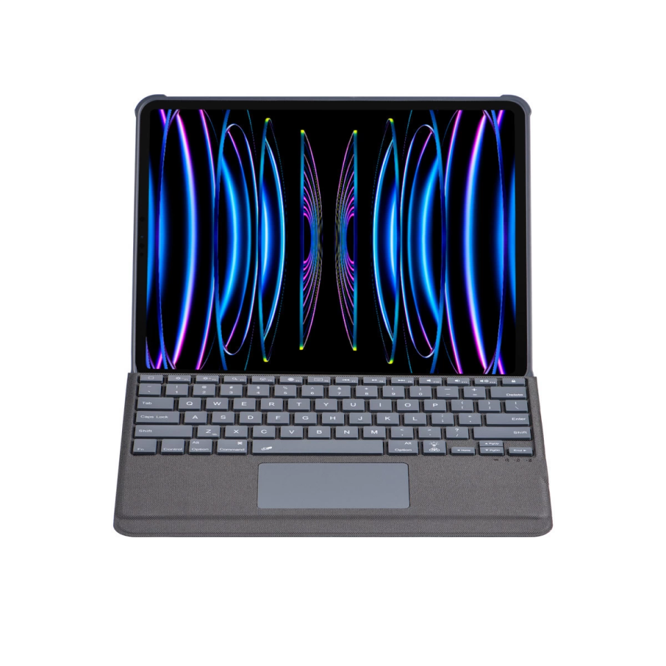 T5509d İpad Pro 12.9 (2022) Kılıf Palermo Ledli Klavyeli Standlı Tablet Kılıfı - Siyah