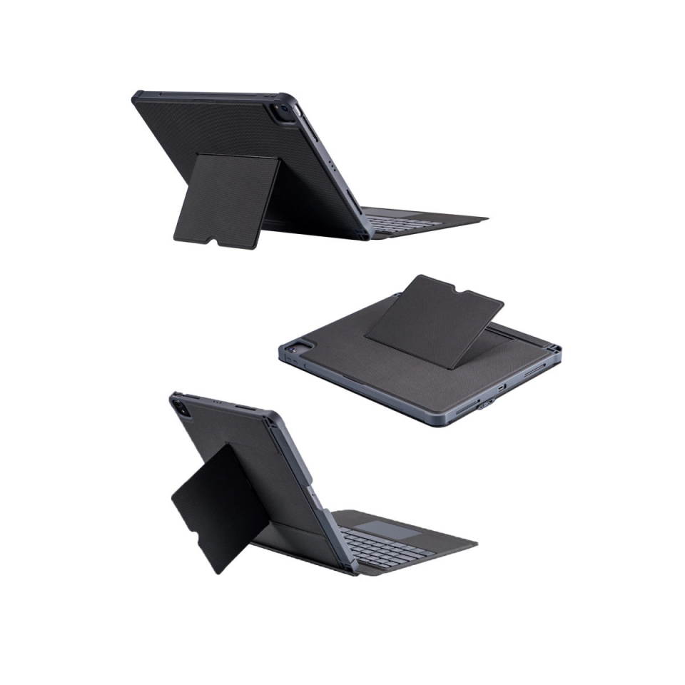 T5509d İpad Pro 12.9 (2022) Kılıf Palermo Ledli Klavyeli Standlı Tablet Kılıfı - Siyah
