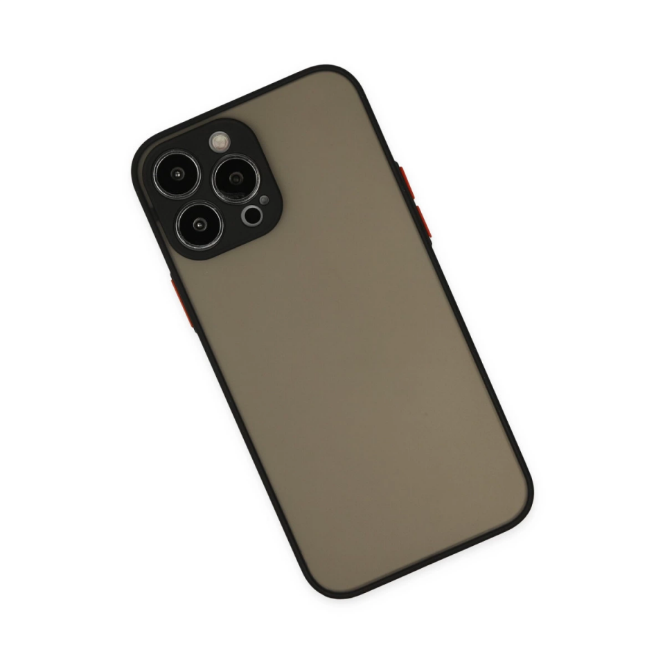 İphone 15 Pro Kılıf Montreal Silikon Kapak - Siyah