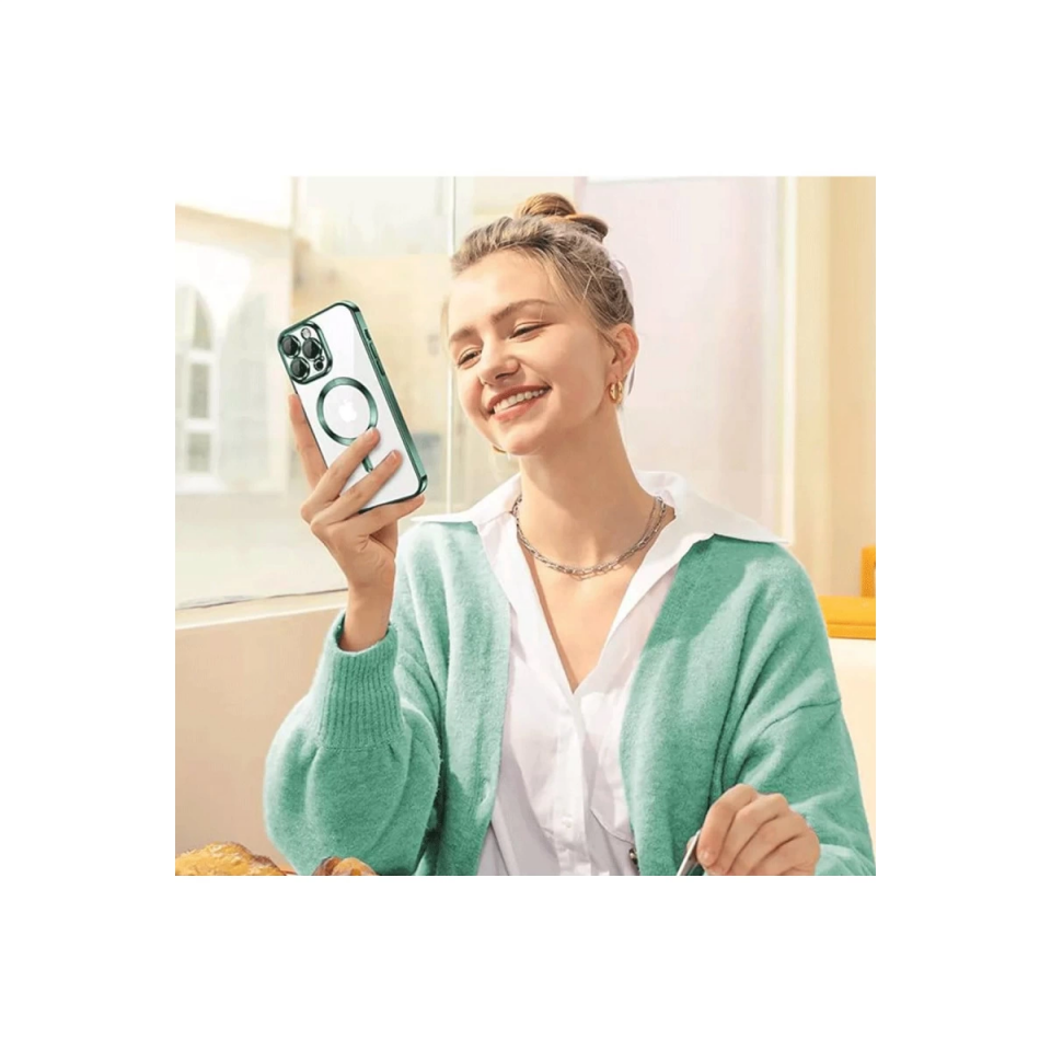 İphone 14 Pro Max Kılıf Kross Magneticsafe Kapak - Gümüş