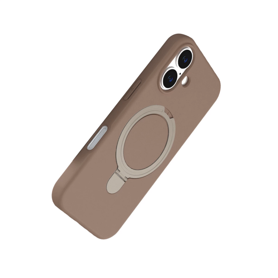 İphone 16 Plus Regal Magsafe Standlı Kapak - Çöl Titanyum