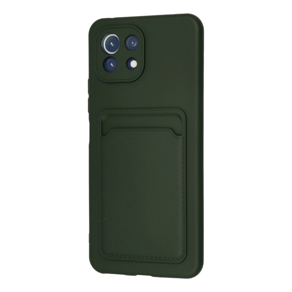 Xiaomi Mi 11 Kılıf Kelvin Kartvizitli Silikon - Koyu Yeşil