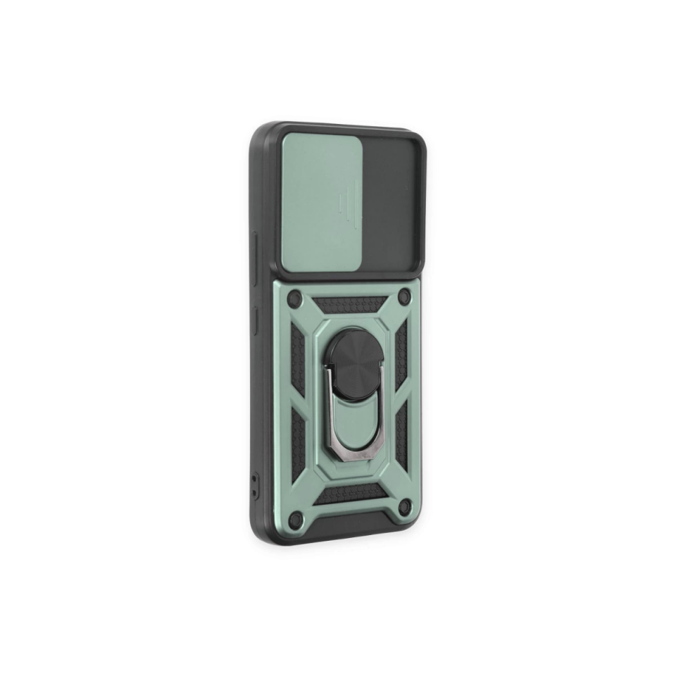 Samsung Galaxy S24 Kılıf Pars Lens Yüzüklü Silikon - Yeşil