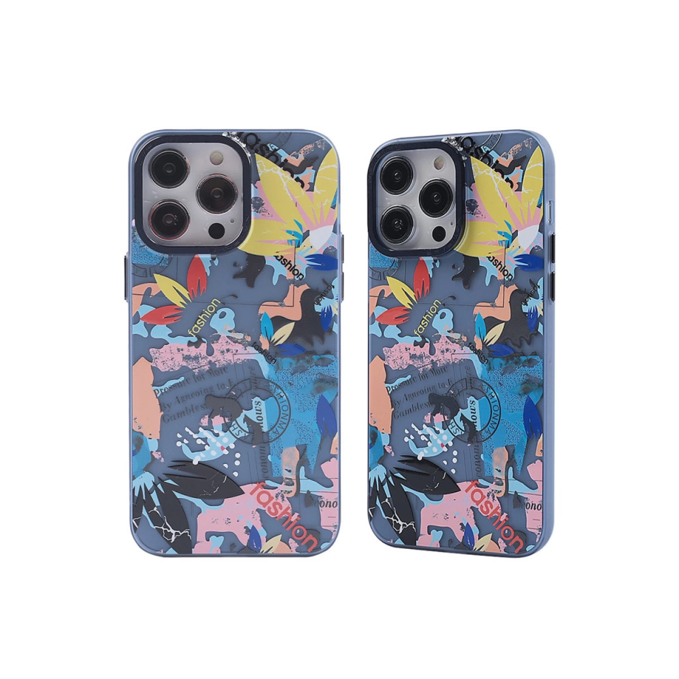 İphone 14 Pro Max Kılıf Prada Desenli Kapak - Prada Pembe - 1