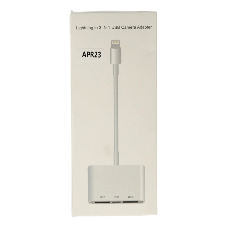 Apr23 Iphone Otg 3in1 - Beyaz