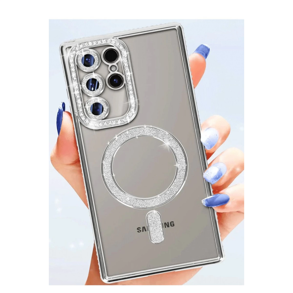 Samsung Galaxy S25 Ultra Kılıf Joke Simli Magneticsafe Kılıf - Siyah