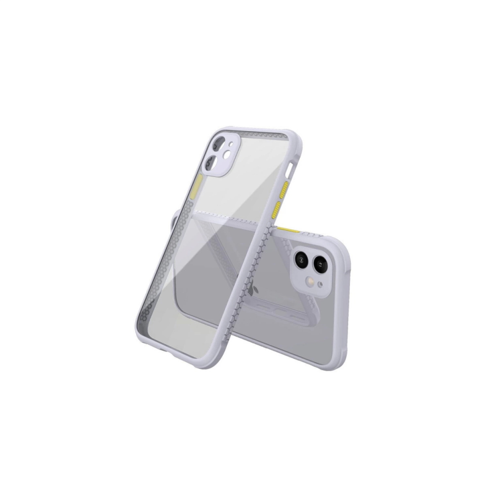 İphone 12 Mini Kılıf Miami Şeffaf Silikon - Lila