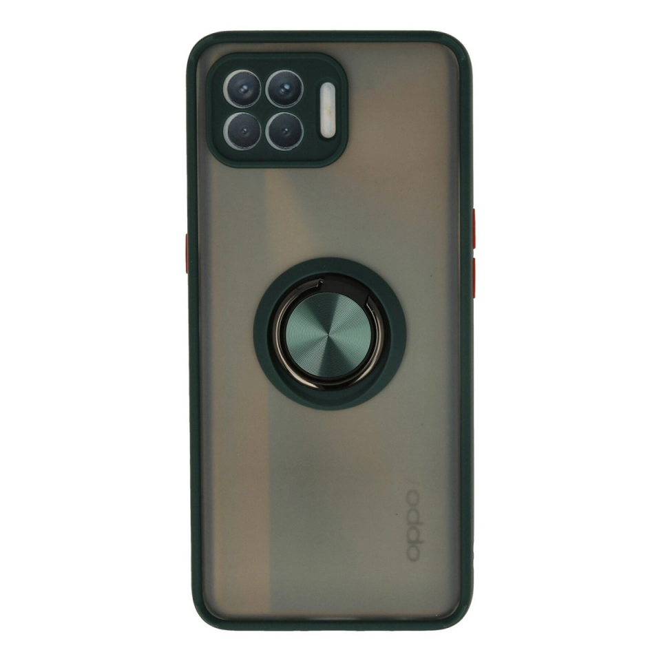 Oppo Reno 4 Lite Kılıf Montreal Yüzüklü Silikon Kapak - Yeşil