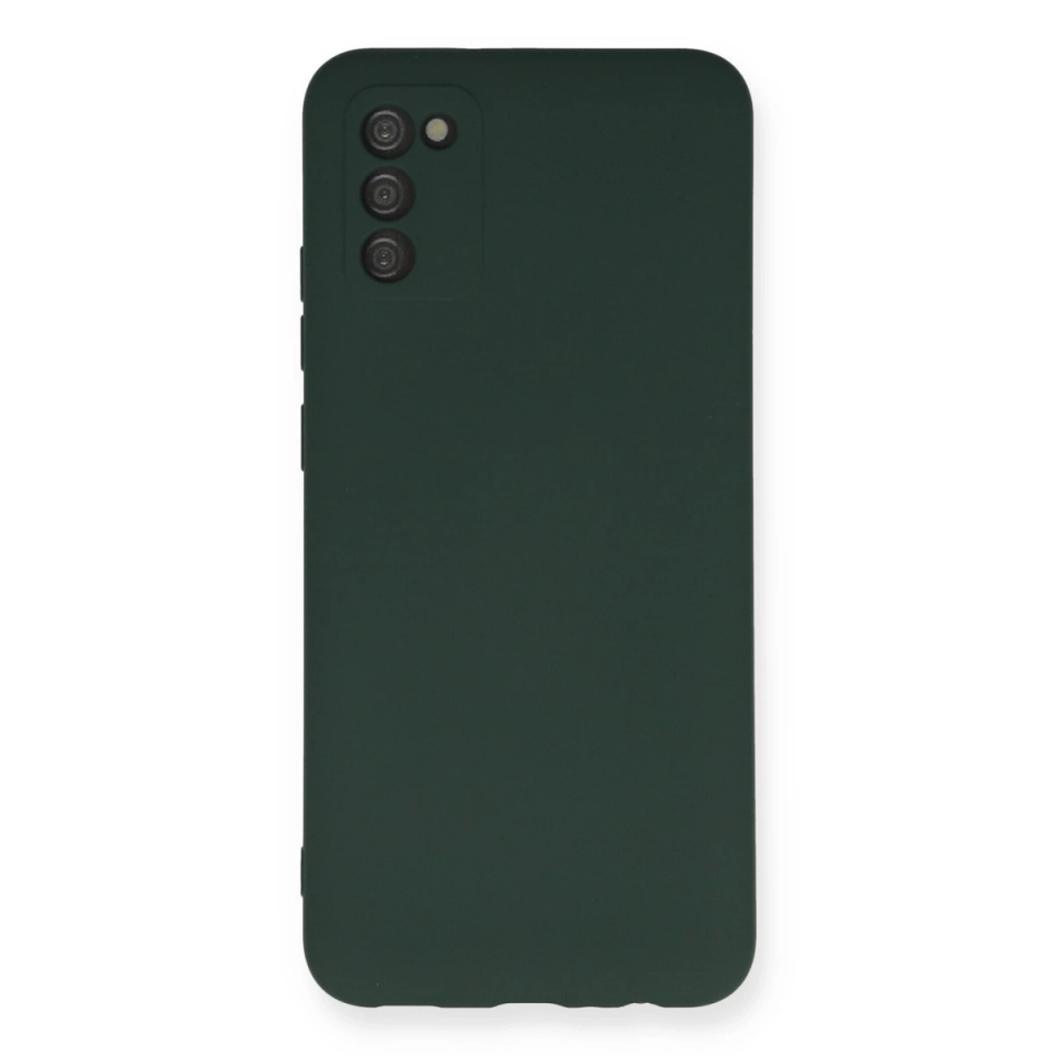 Samsung Galaxy A03s Kılıf Nano İçi Kadife Silikon - Koyu Yeşil