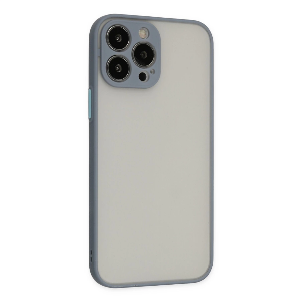 İphone 15 Pro Max Kılıf Montreal Silikon Kapak - Gri