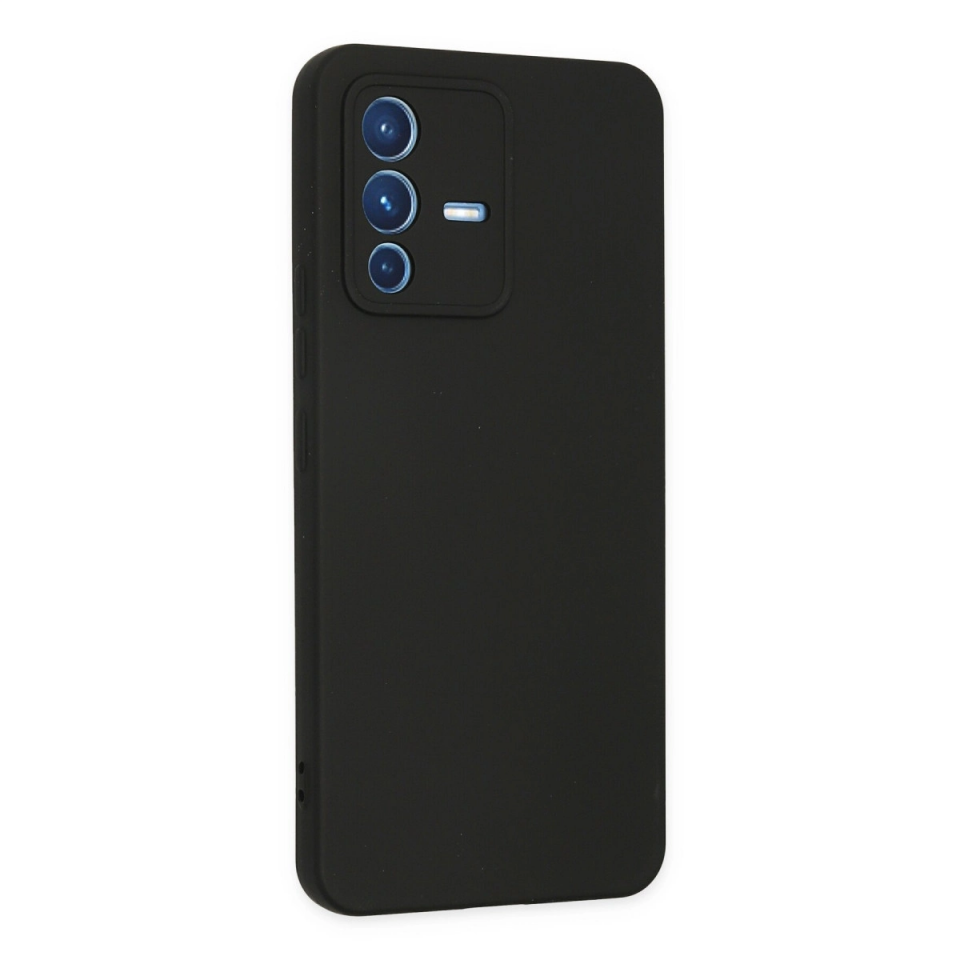 Vivo V23 5g Kılıf Nano İçi Kadife Silikon - Siyah