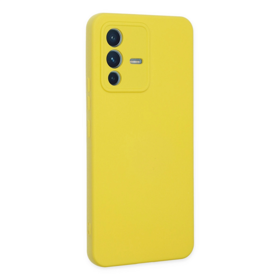 Vivo V23 5g Kılıf Nano İçi Kadife Silikon - Sarı