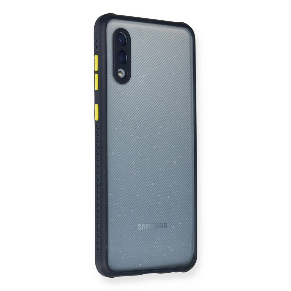 Samsung Galaxy A02 Kılıf Miami Şeffaf Silikon - Lacivert