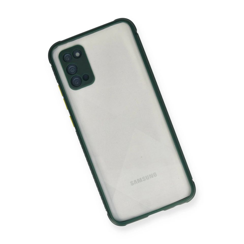 Samsung Galaxy A02s Kılıf Miami Şeffaf Silikon - Koyu Yeşil