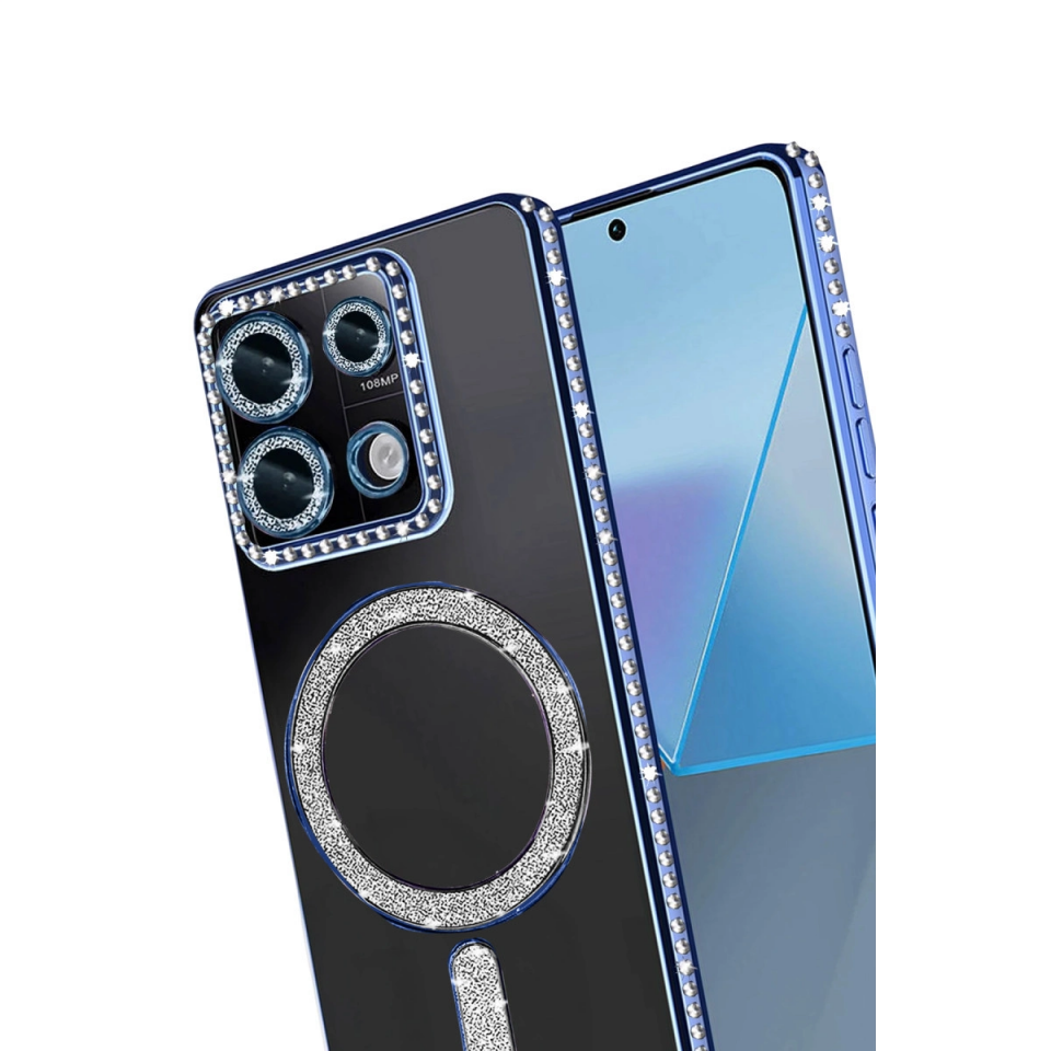 Xiaomi Redmi Note 13 Pro 4g Joke Simli Magneticsafe Kılıf - Mavi
