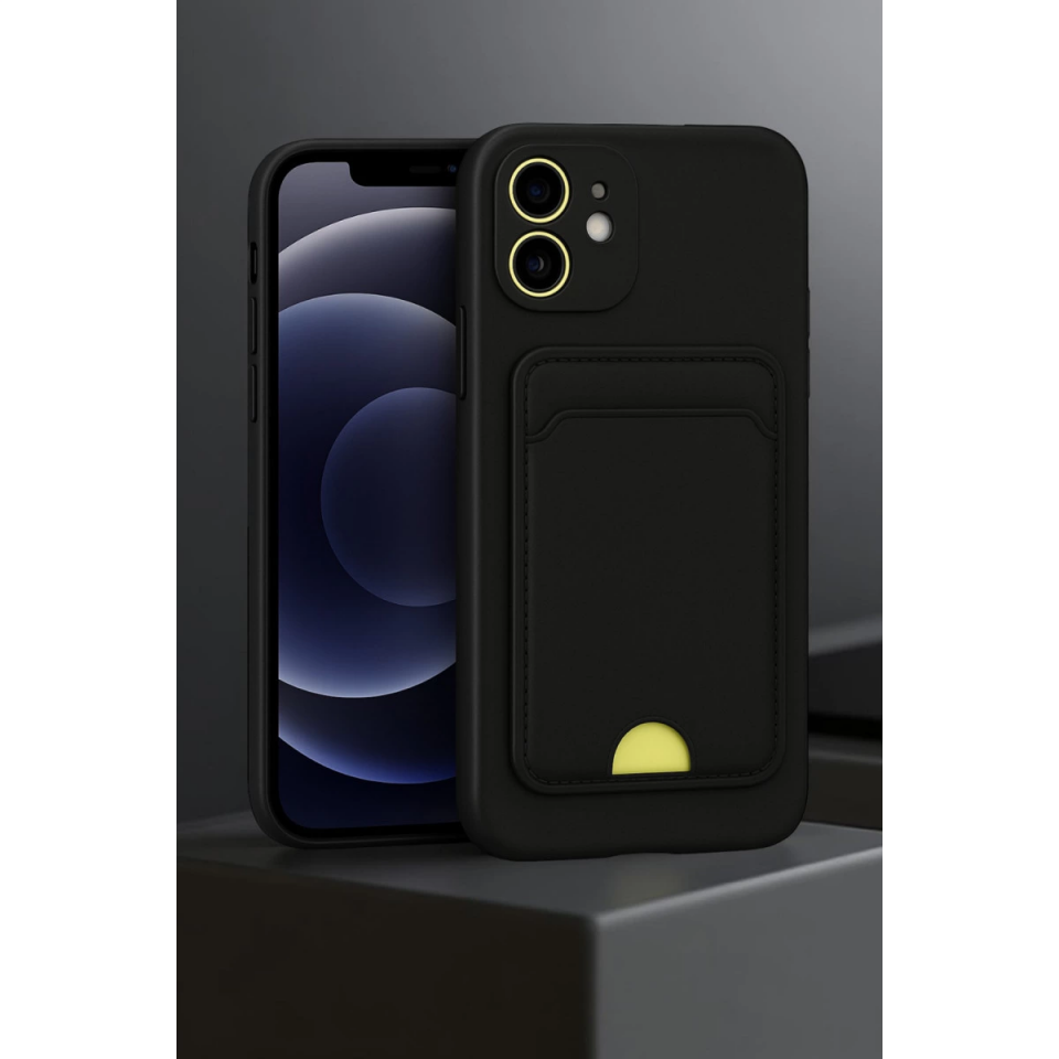 İphone 11 Kılıf Kelvin Kartvizitli Silikon - Lacivert