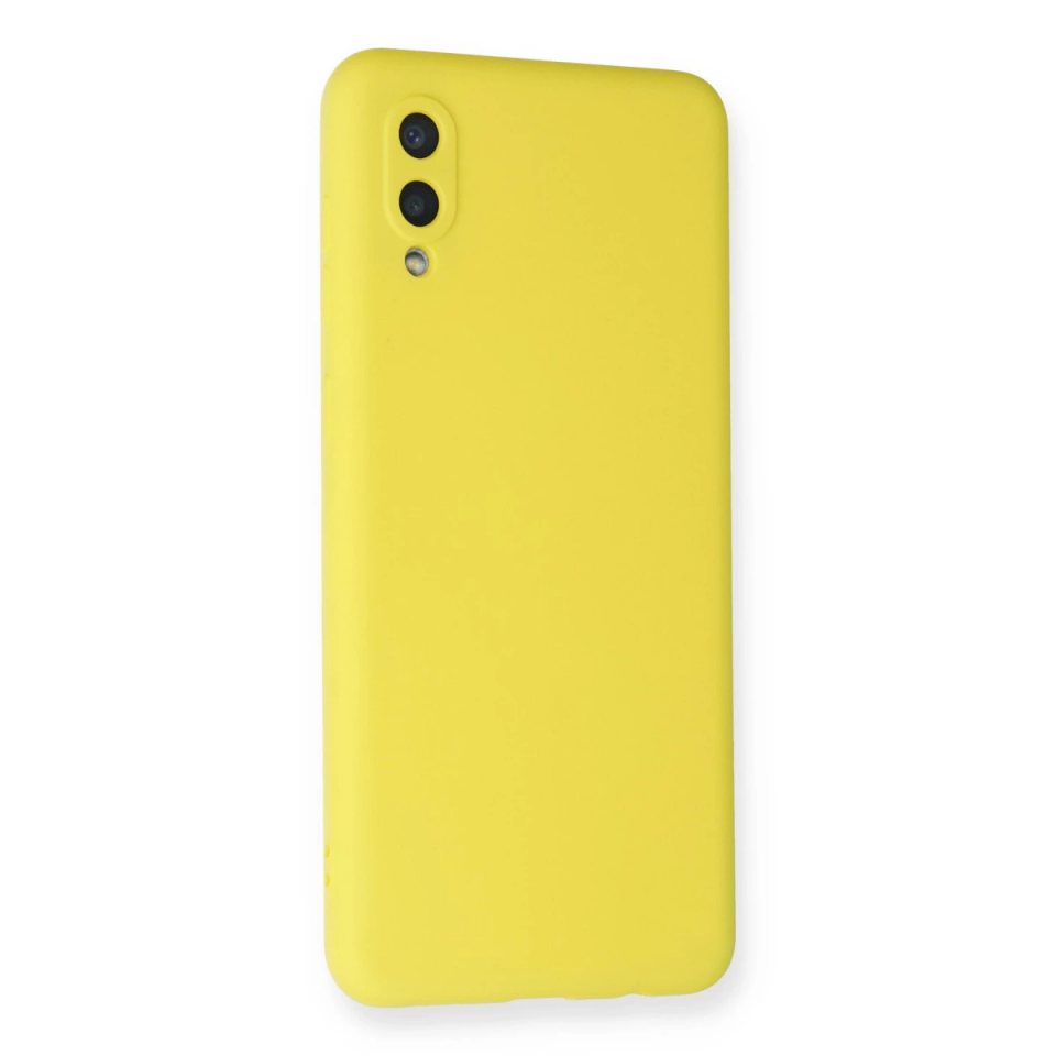 Samsung Galaxy A02 Kılıf Nano İçi Kadife Silikon - Sarı