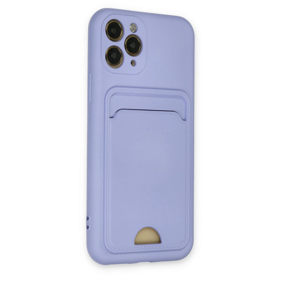 İphone 11 Pro Kılıf Kelvin Kartvizitli Silikon - Lila