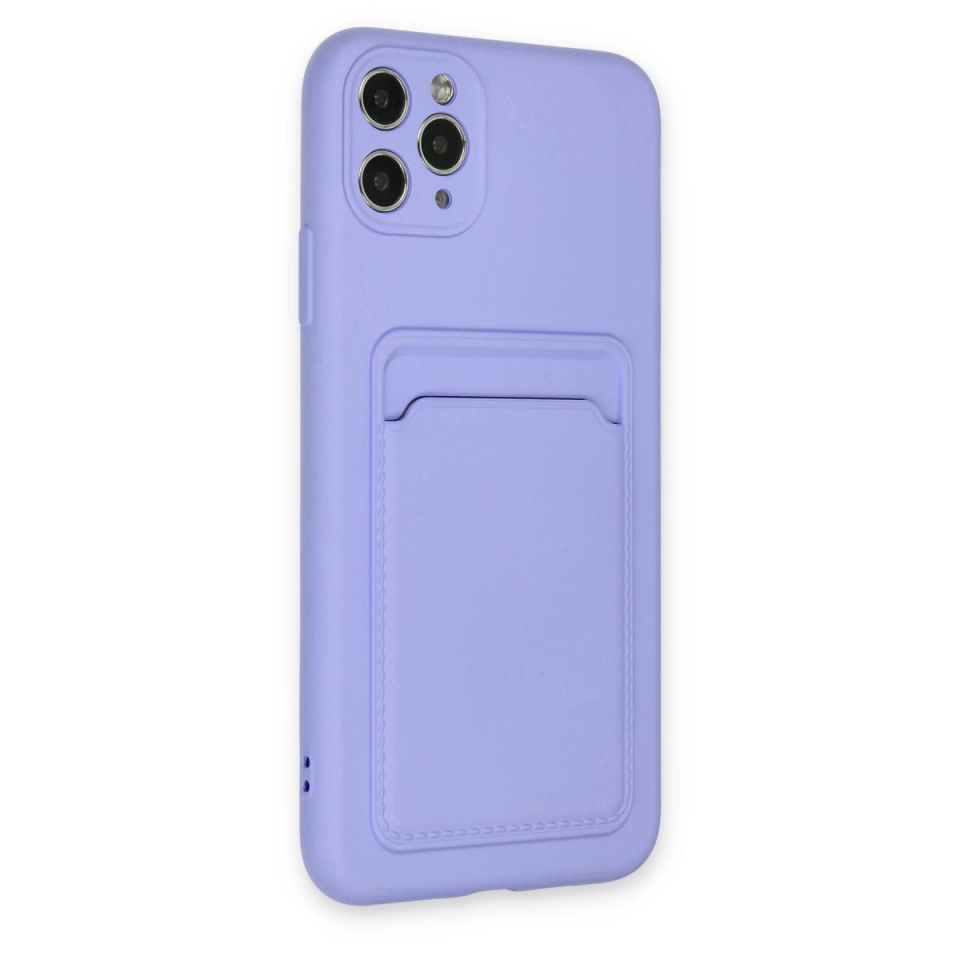 İphone 11 Pro Max Kılıf Kelvin Kartvizitli Silikon - Lila