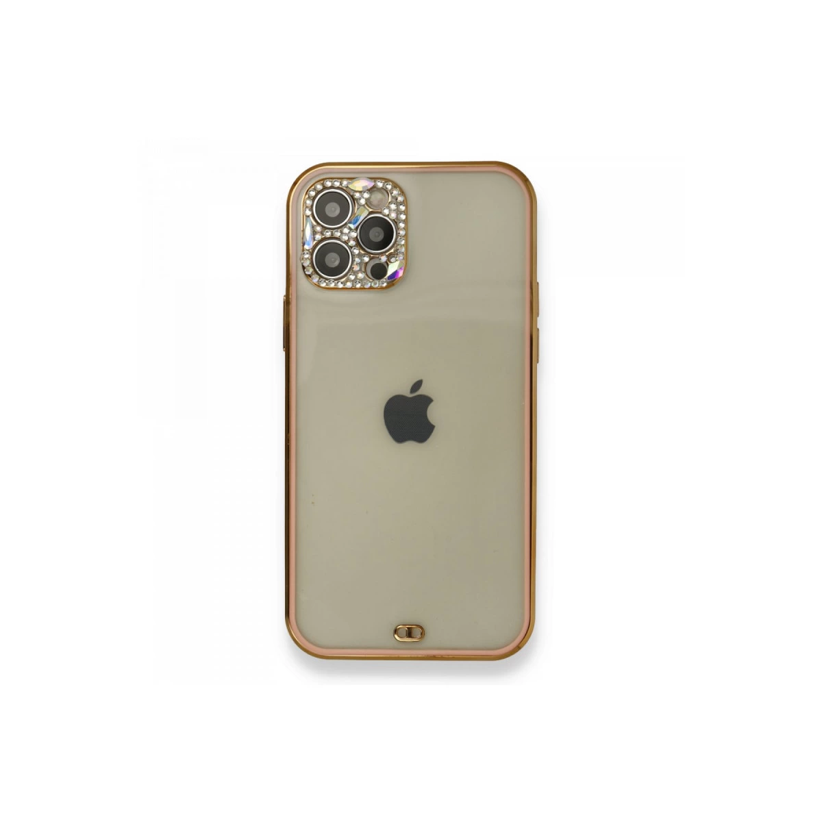 İphone 12 Pro Kılıf Liva Taşlı Silikon - Pembe