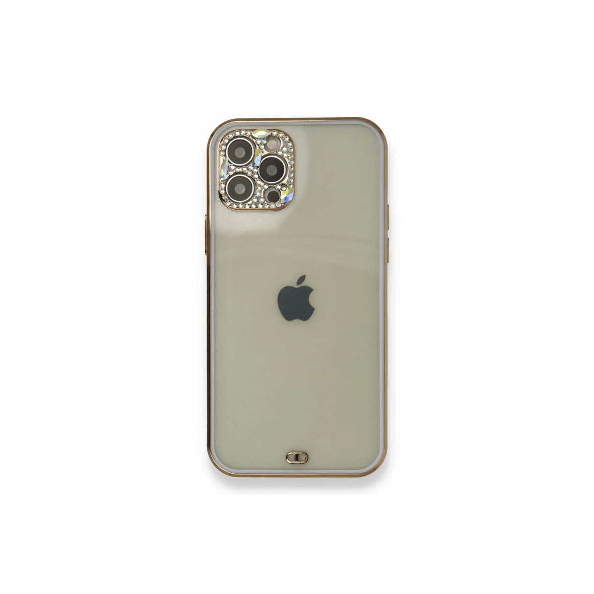 İphone 12 Pro Kılıf Liva Taşlı Silikon - Mor