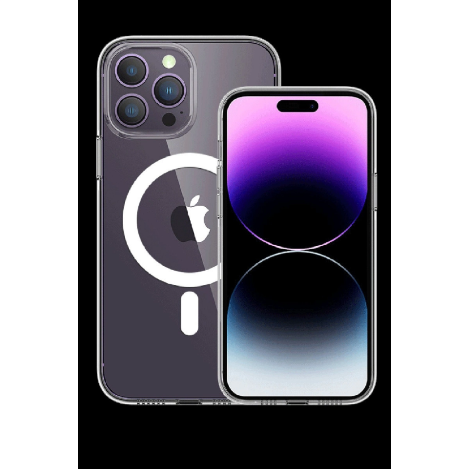 İphone 15 Pro Max Kılıf Tron Şeffaf Magsafe Kapak - Şeffaf